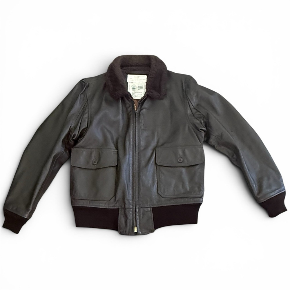 G-1 Leather Flight Jacket Excelled Size 42 Reg USN USMC DSCP Military Bomber